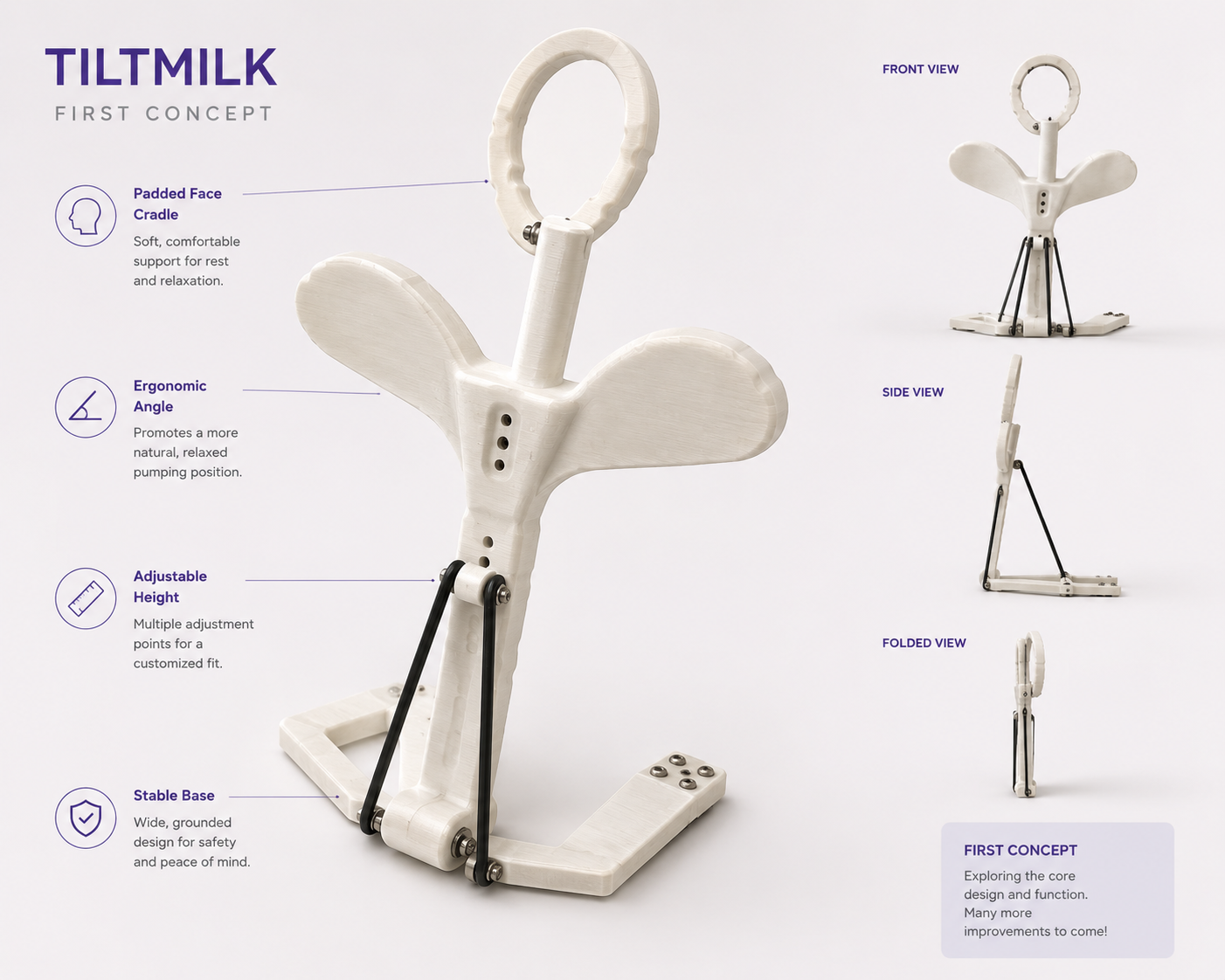 Early TiltMilk concept sketches and models