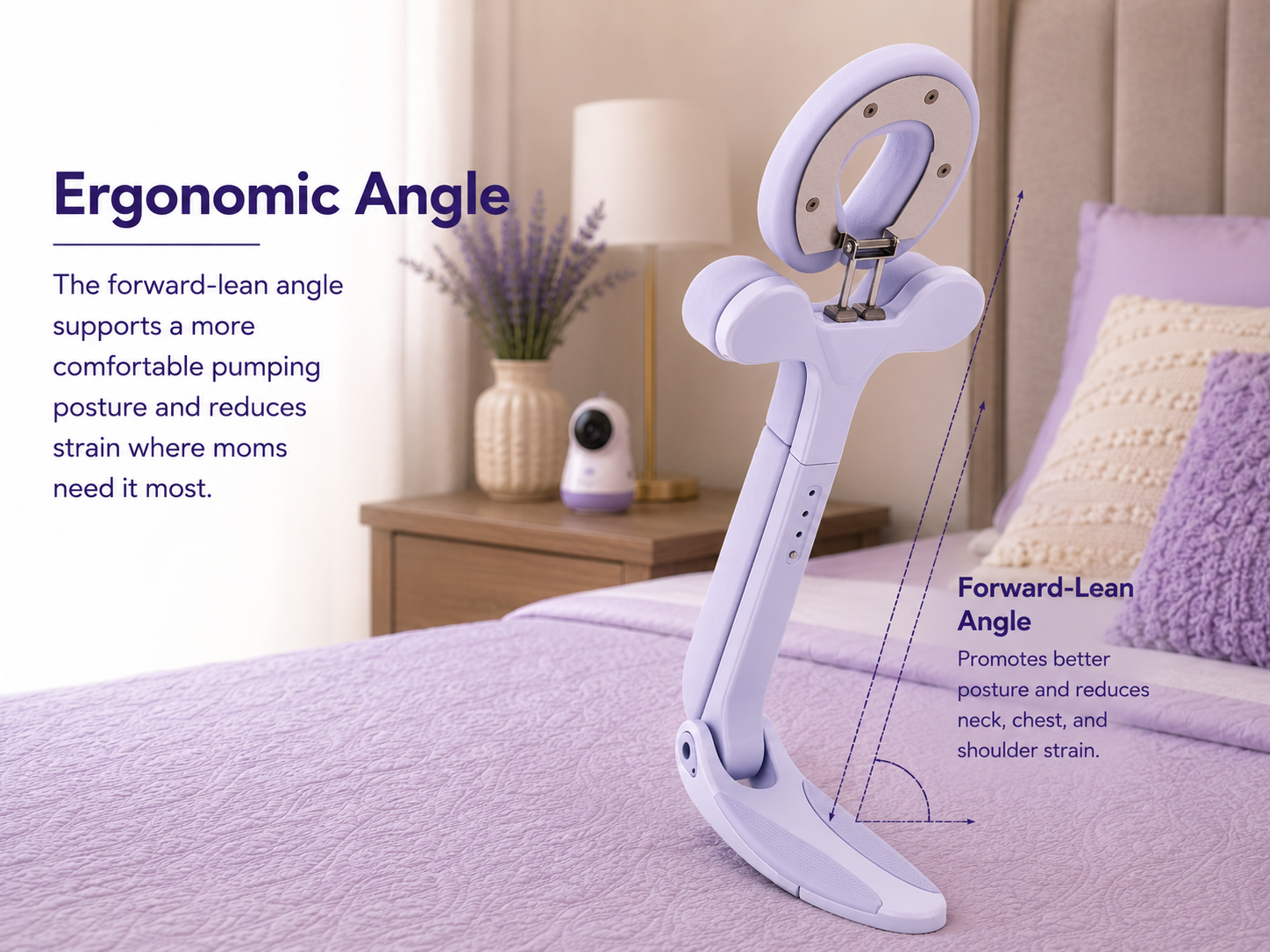 Close-up of the TiltMilk support frame and face rest